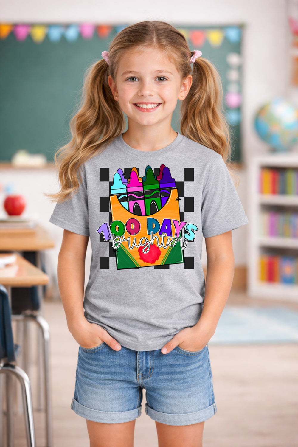 100 Days Brighter DTF transfer design