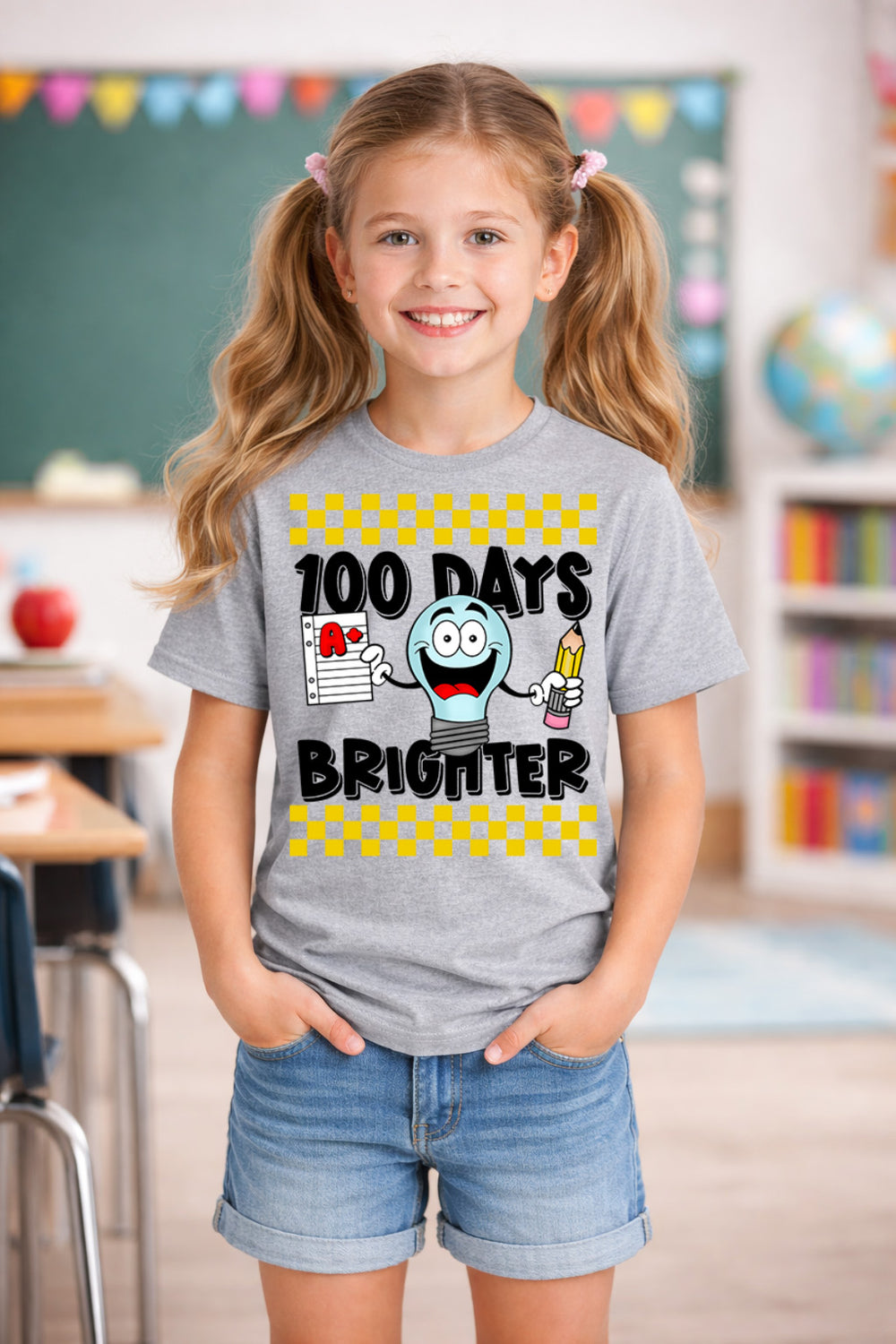 100 Days Brighter DTF transfer design