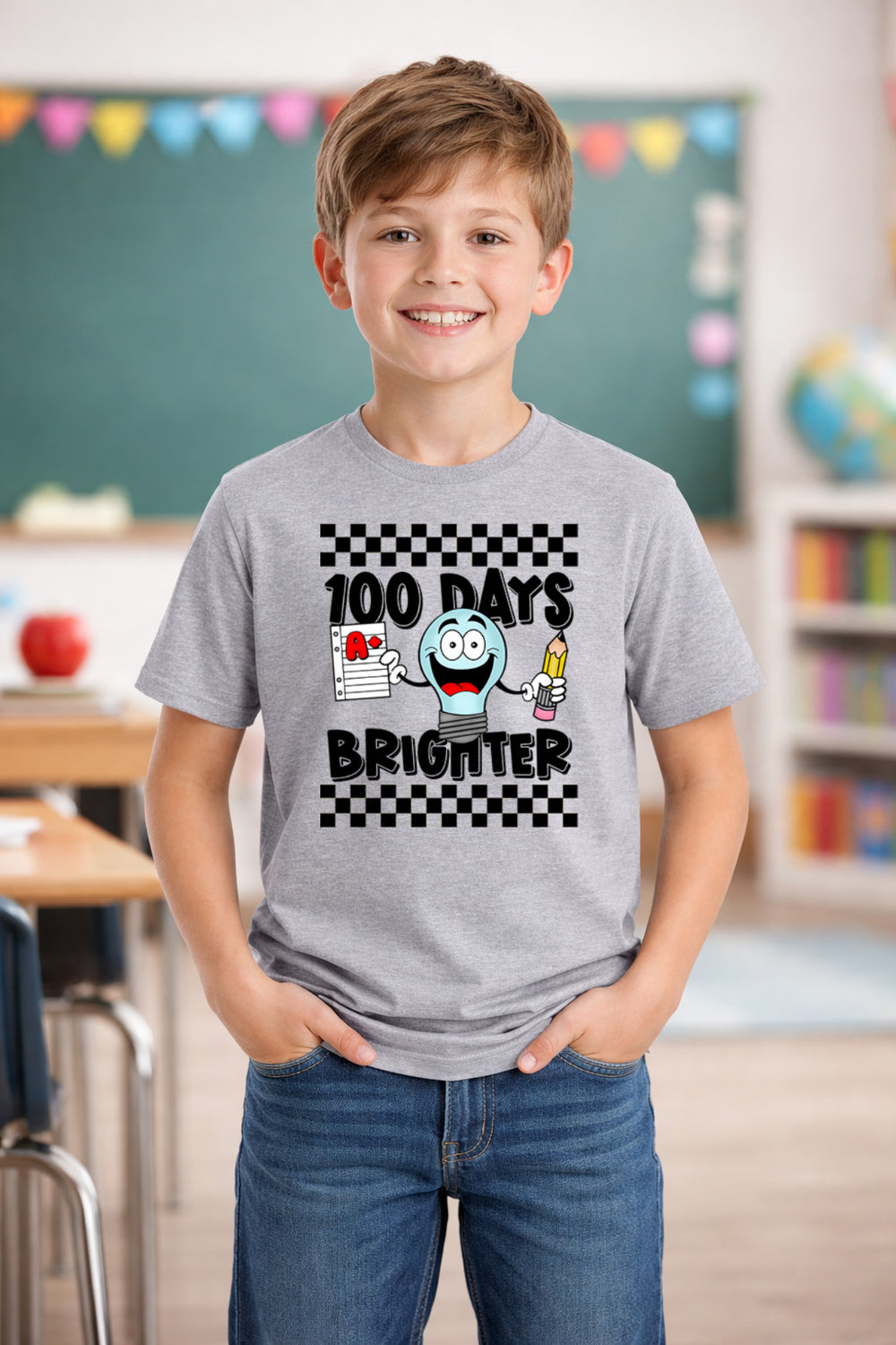 100 Days Brighter DTF transfer design