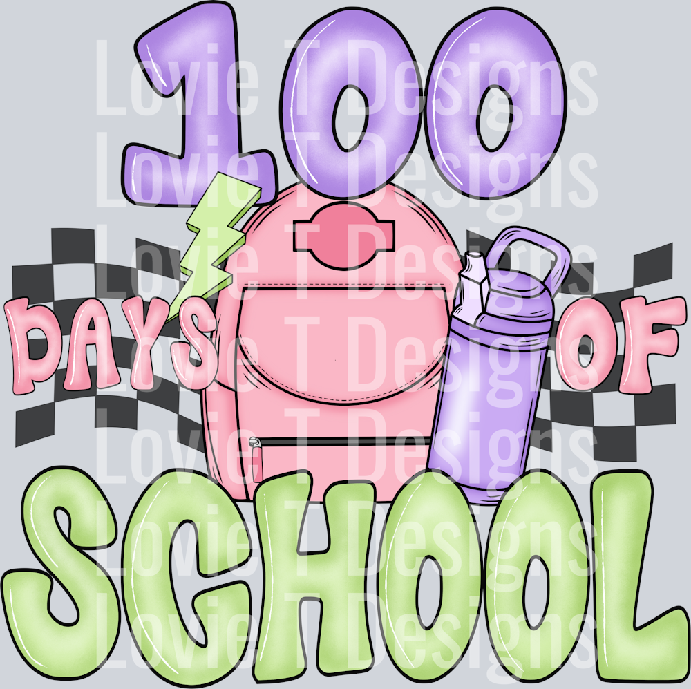 100 Days Of School Backpack Pink