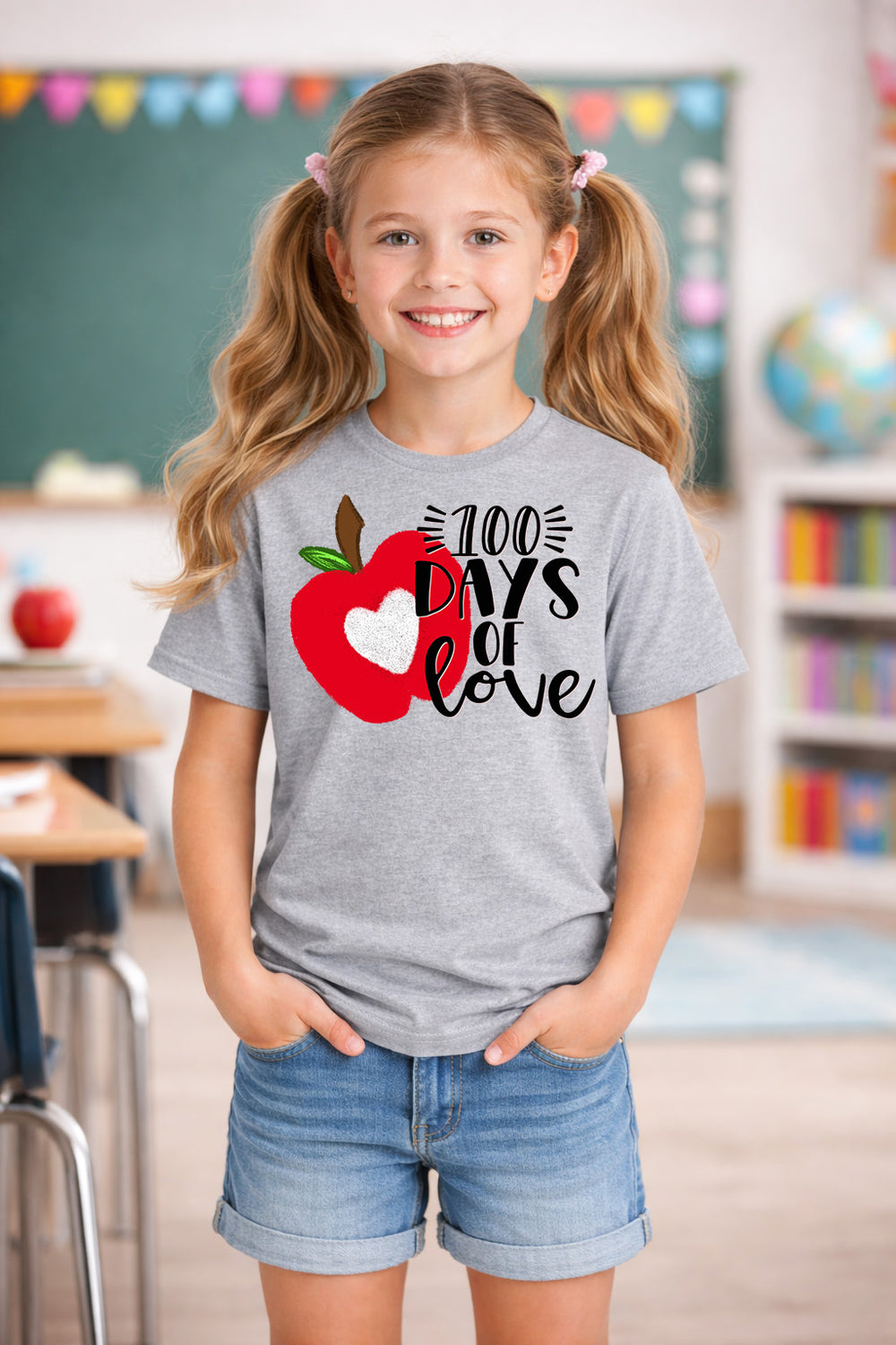 100 Days of Love DTF transfer design
