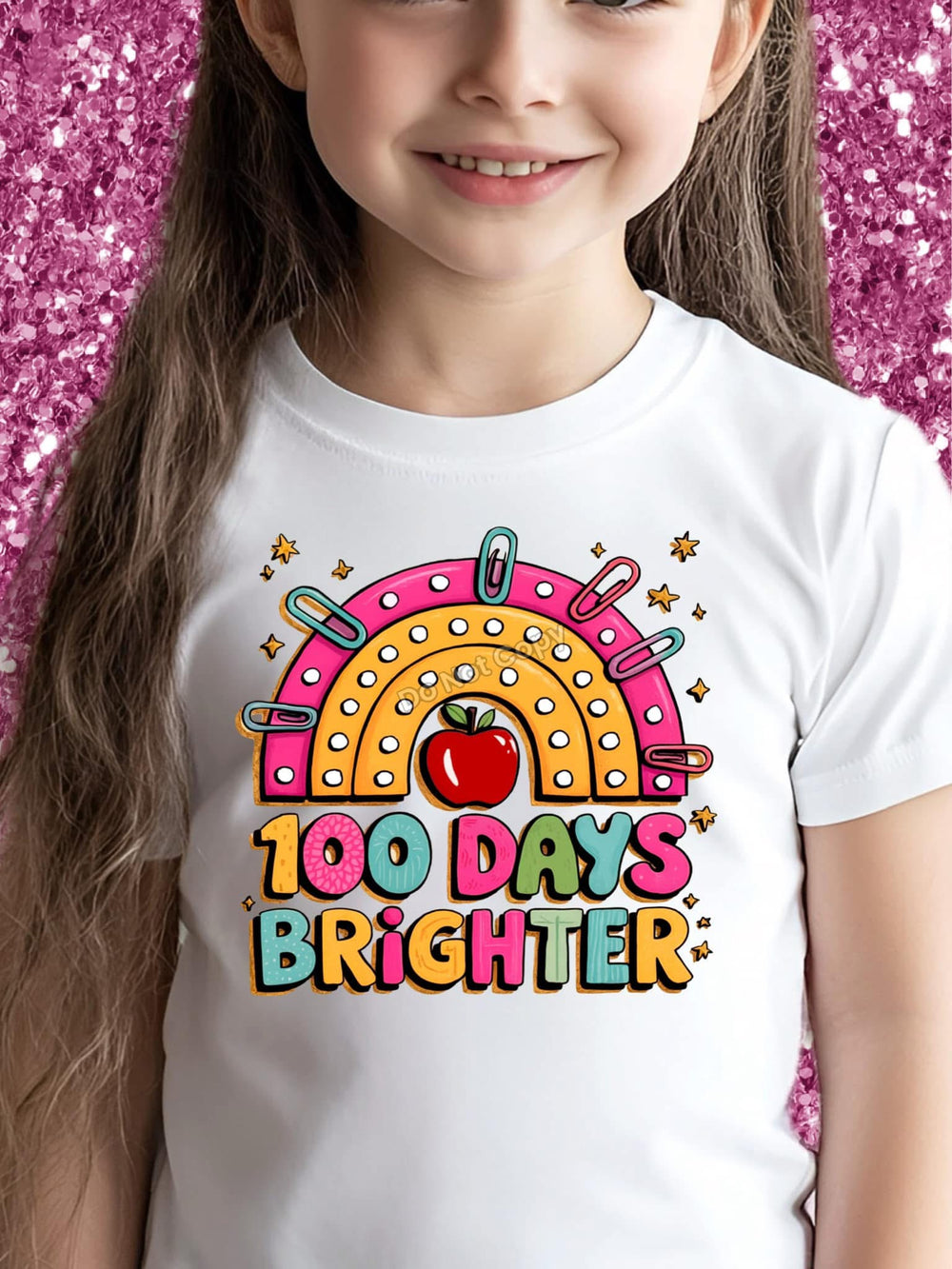 100 Days Brighter DTF transfer design