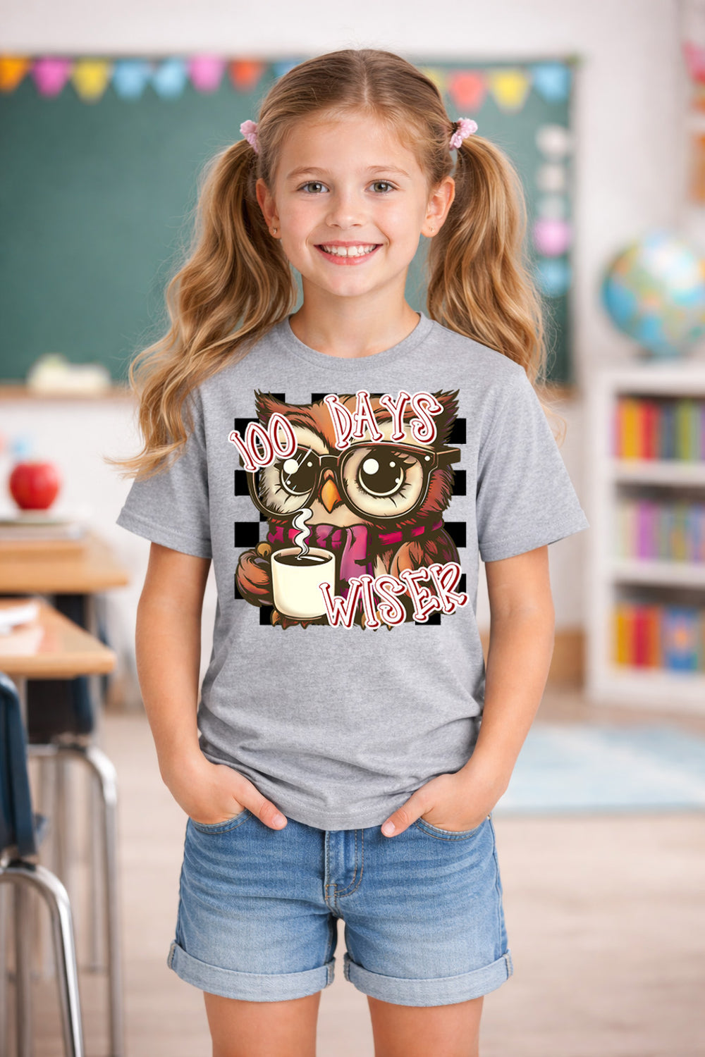 100 Days Wiser DTF transfer design