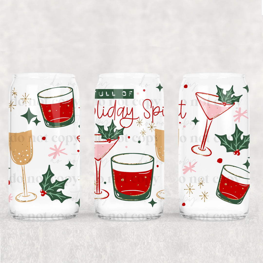 Holiday Spirit UV DTF cup wrap 16oz mockup