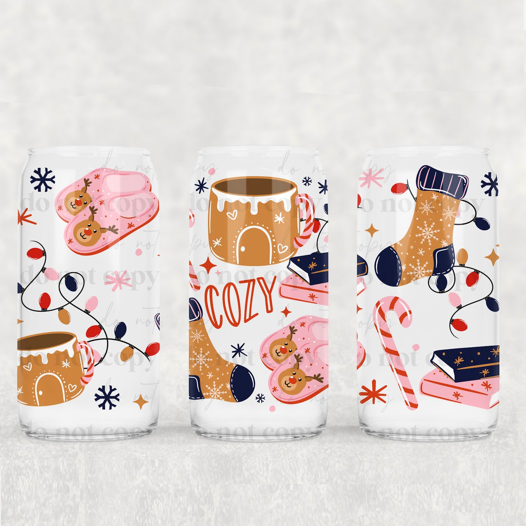 Cozy Things UV DTF cup wrap 16oz mockup
