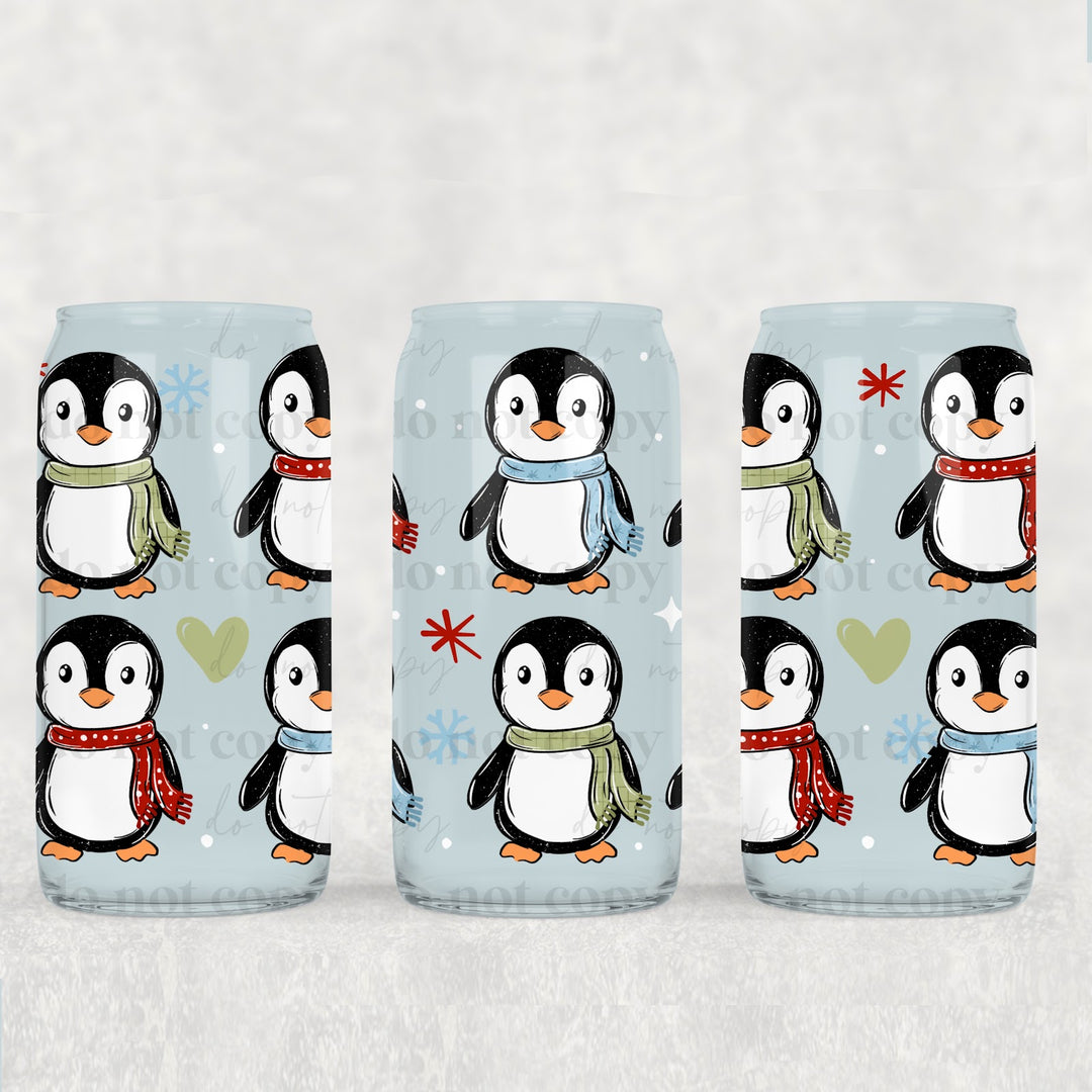 Penguin Stack UV DTF cup wrap 16oz mockup