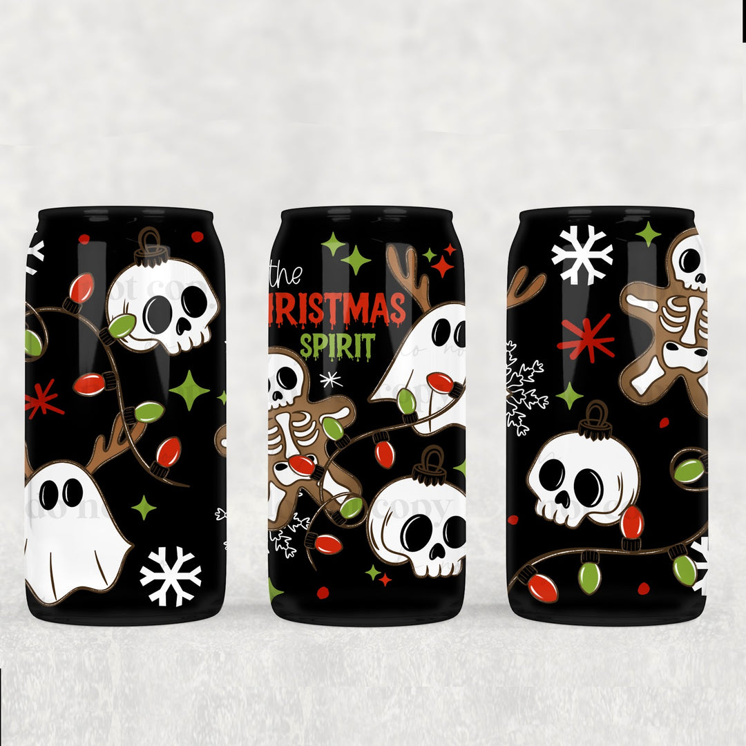 Christmas Spirit UV DTF cup wrap 16oz mockup
