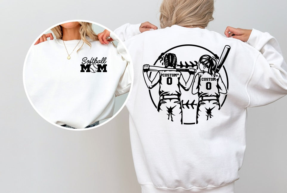 2 SOFTBALL PLAYERS + FRONT POCKET