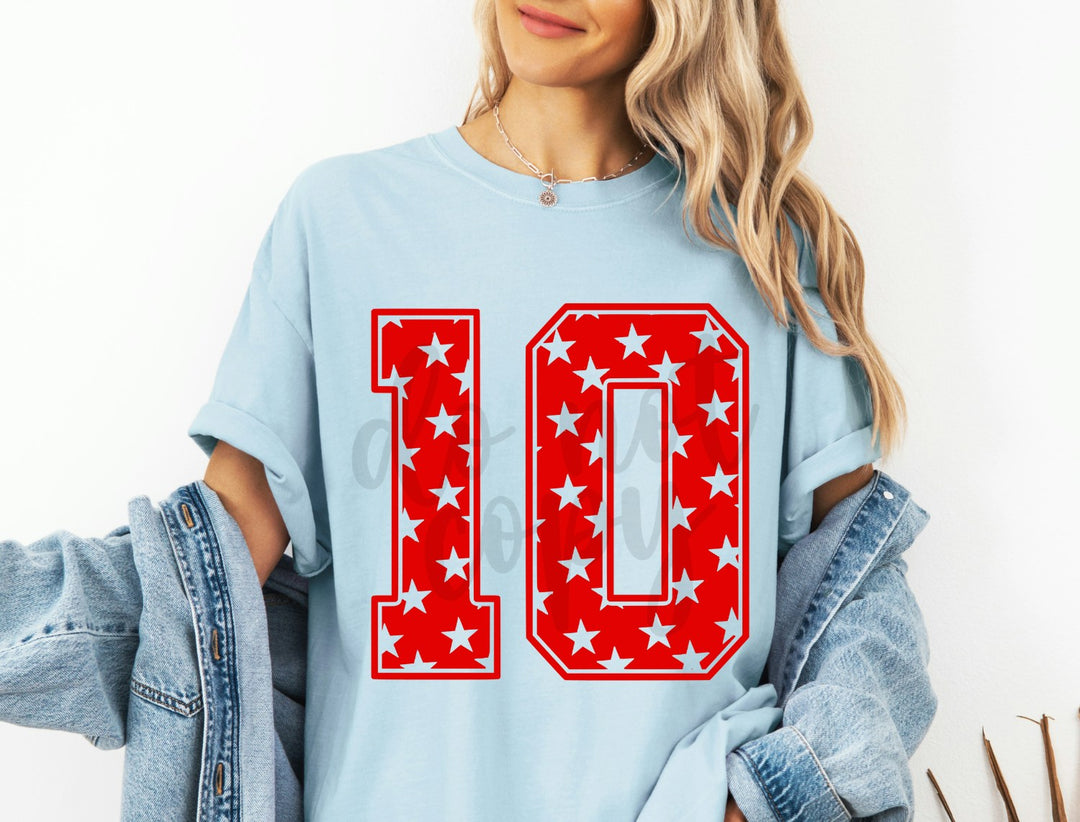 Star Numbers customizable DTF transfer mockup