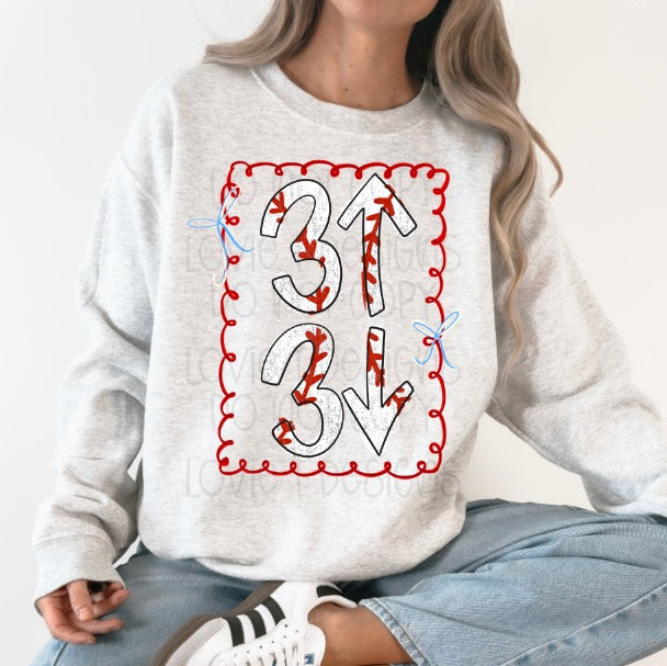 3 Up 3 Down DTF transfer design