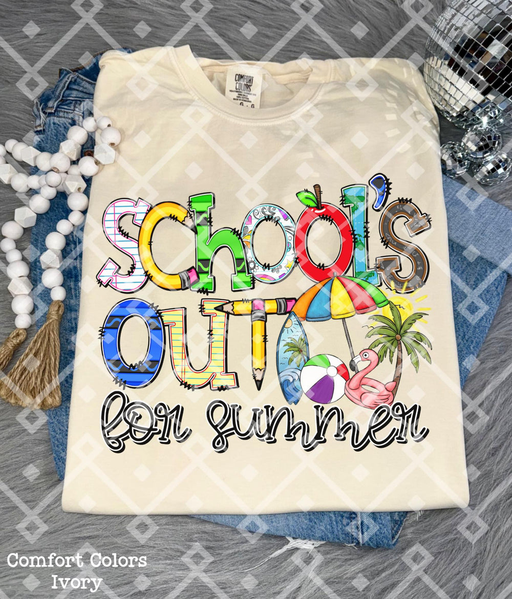 Schools Out DTF transfer design – image 1