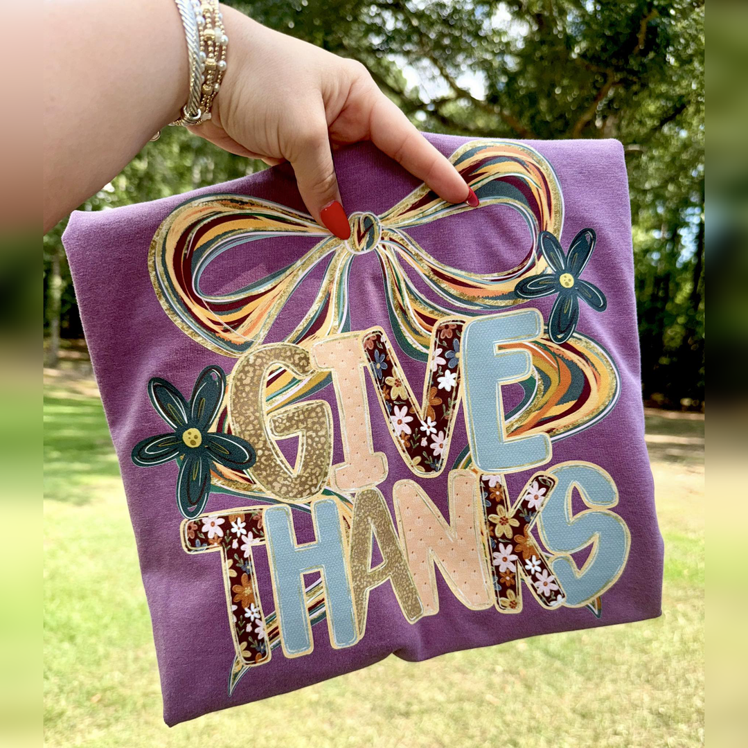 Give Thanks Fall Ribbon – DTF Transfer – product image