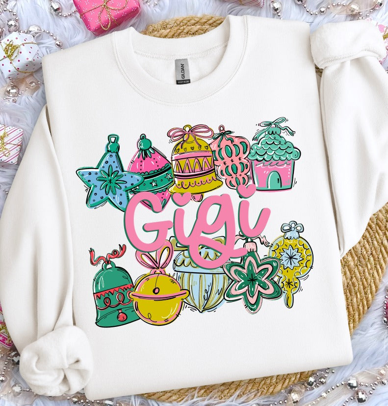 Ornament Name Frame Gigi DTF transfer design – image 1