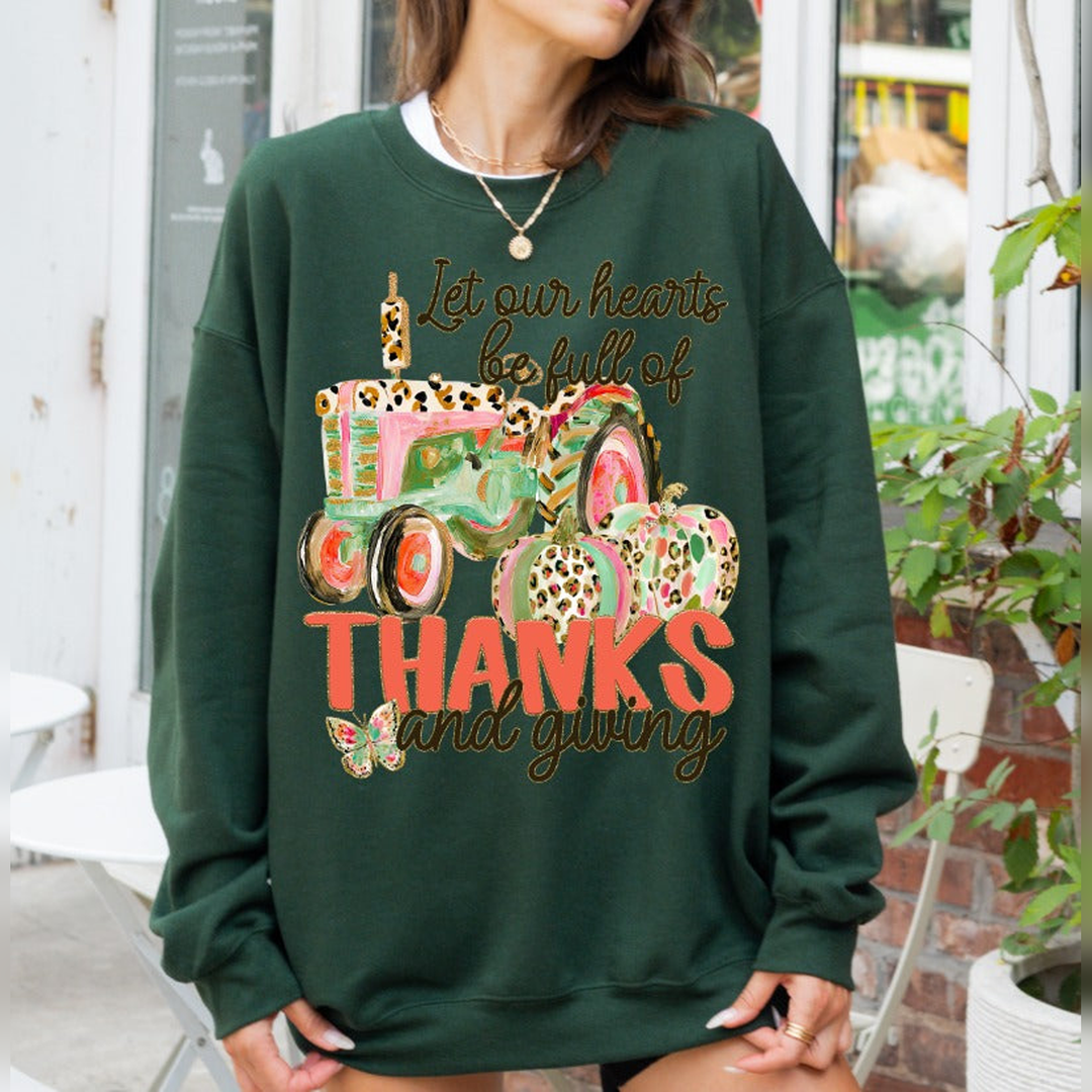 Let Our Hearts Be Full of Thanks and Giving – DTF Transfer