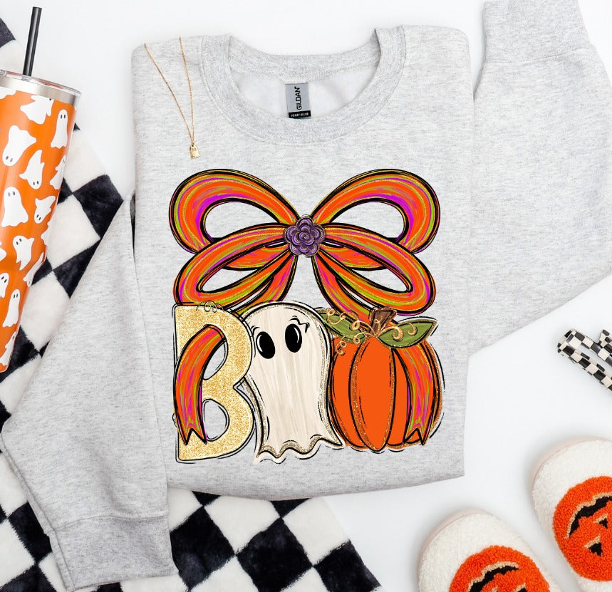 Boo Bow with Ghost DTF transfer design – image 1