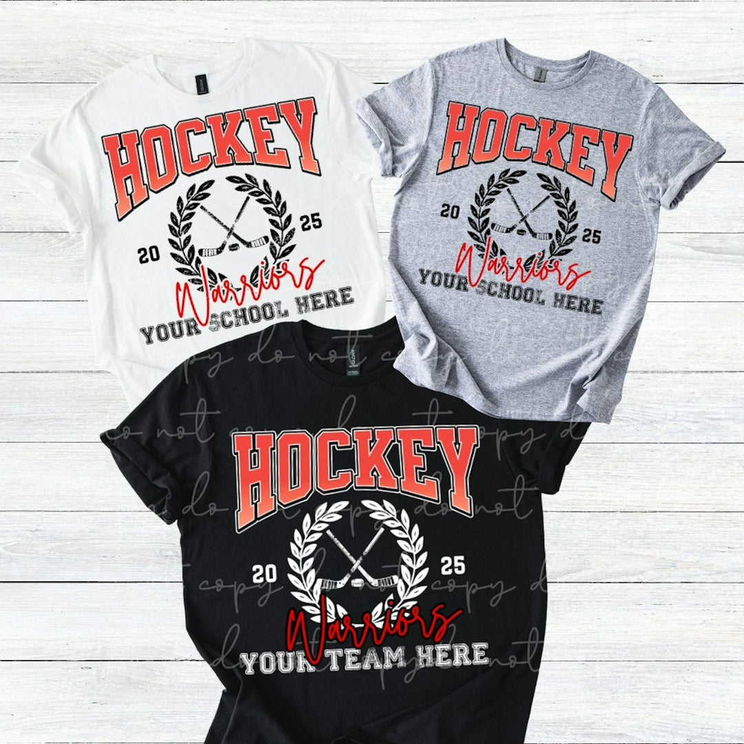 Hockey Wreath customizable DTF transfer mockup