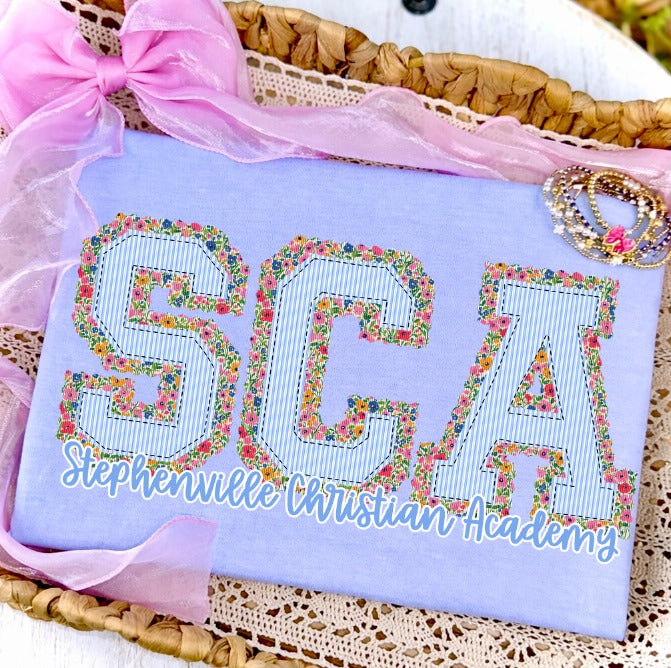 Floral Seersucker DTF transfer design – image 1