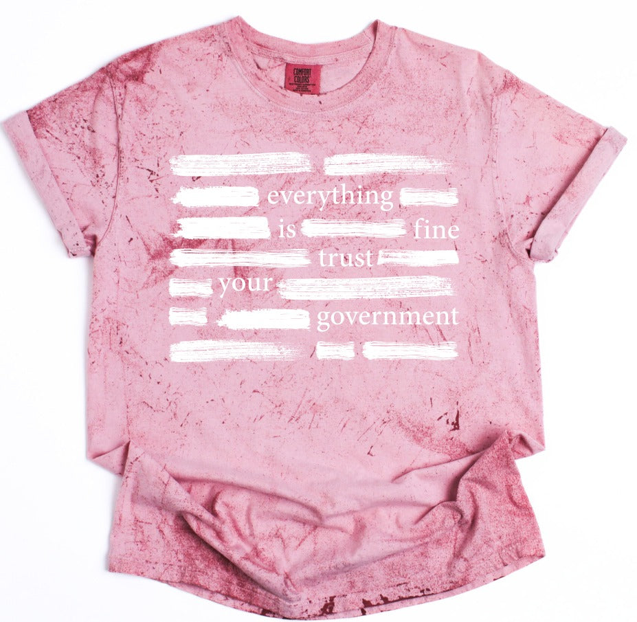 Trust Government White DTF transfer design
