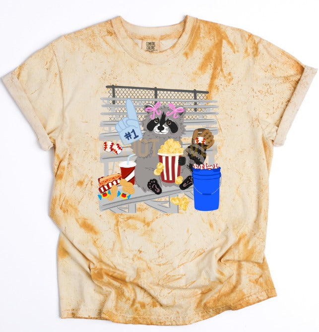 Trash Panda Bow Ballfield DTF transfer design