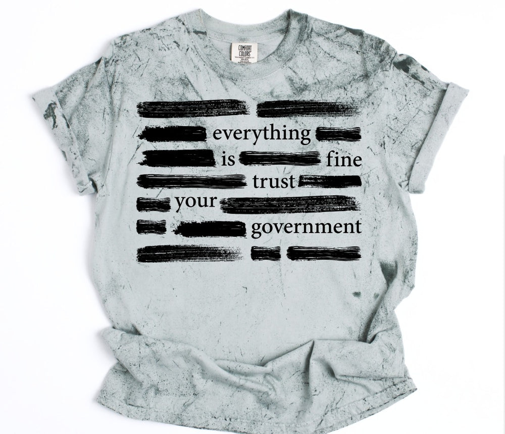 Trust Government Black DTF transfer design