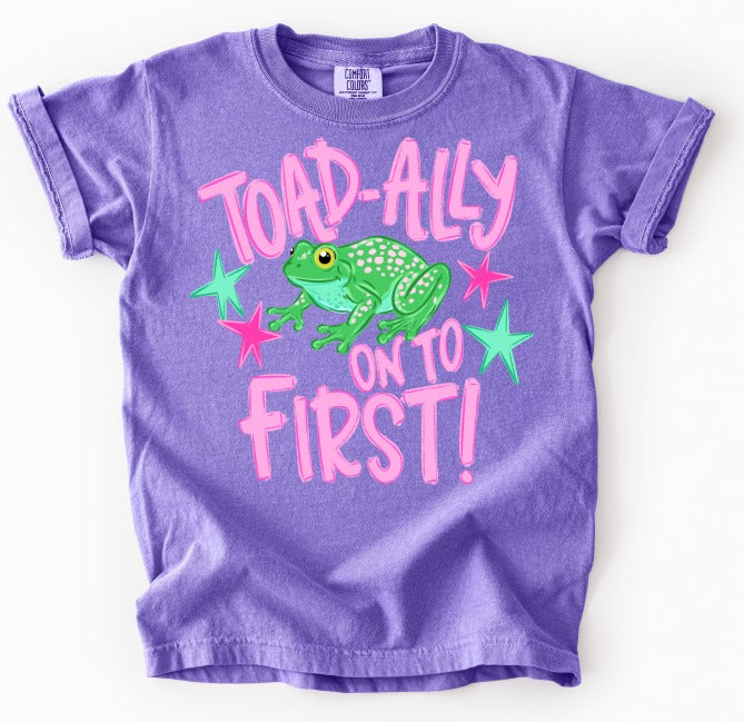 Toadally First Girl DTF transfer design