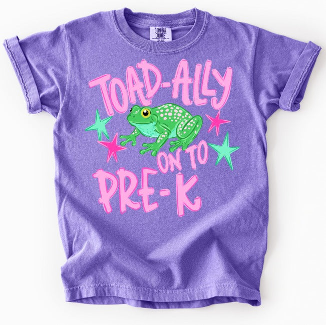 Toadally Pre-K Girl DTF transfer design