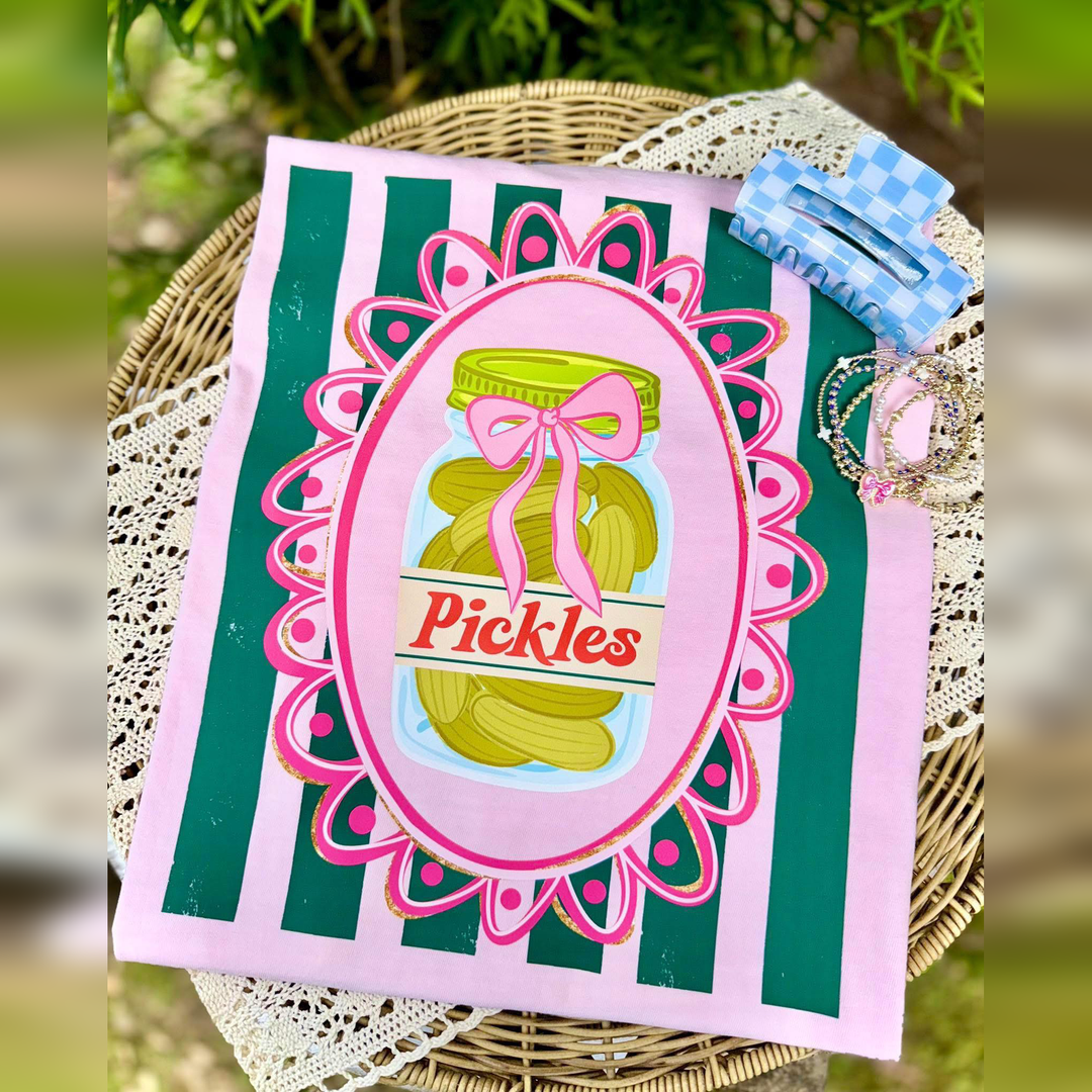 Stripe Pickle with Bow – DTF Transfer