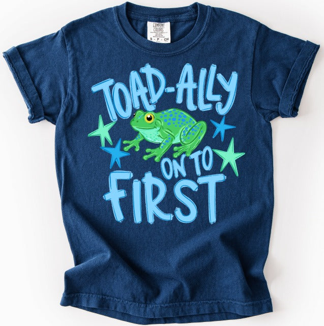 Toadally First Boy DTF transfer design