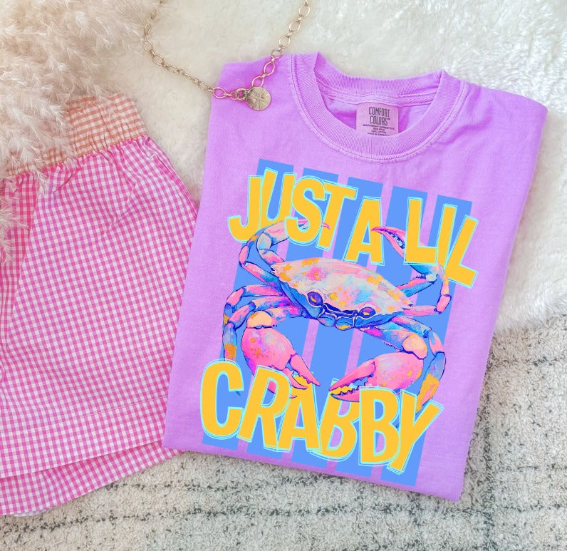 Just a Lil Crabby humor DTF transfer design