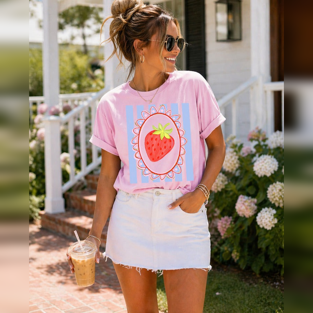 Berry and Stripes – DTF Transfer – product image