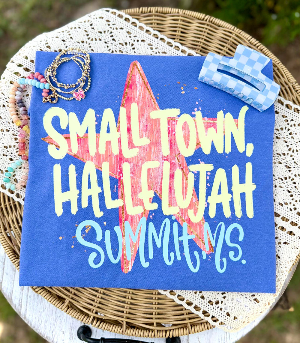 SMALLTOWN HALLELUJAH faith-and-country DTF transfer design