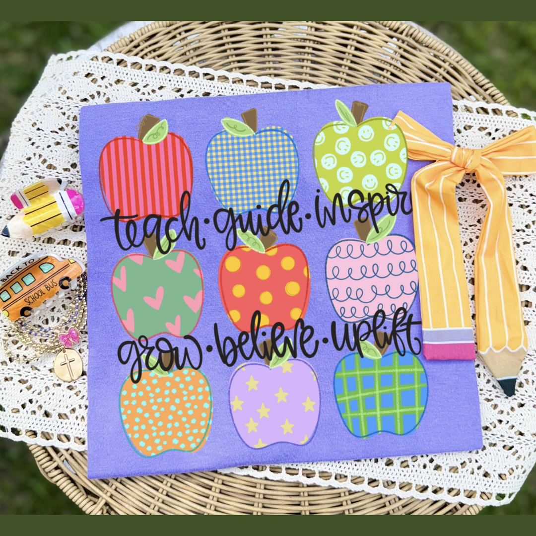 Teach Guide Inspire Apples – DTF Transfer