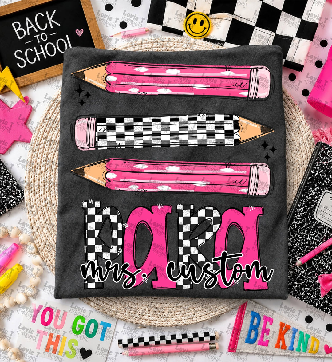 PINK AND CHECKERS - CUSTOMIZABLE