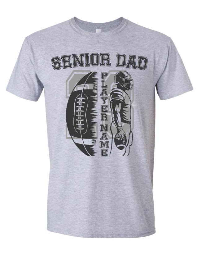 Football Player + Shadow Number - Customizable DTF transfer design
