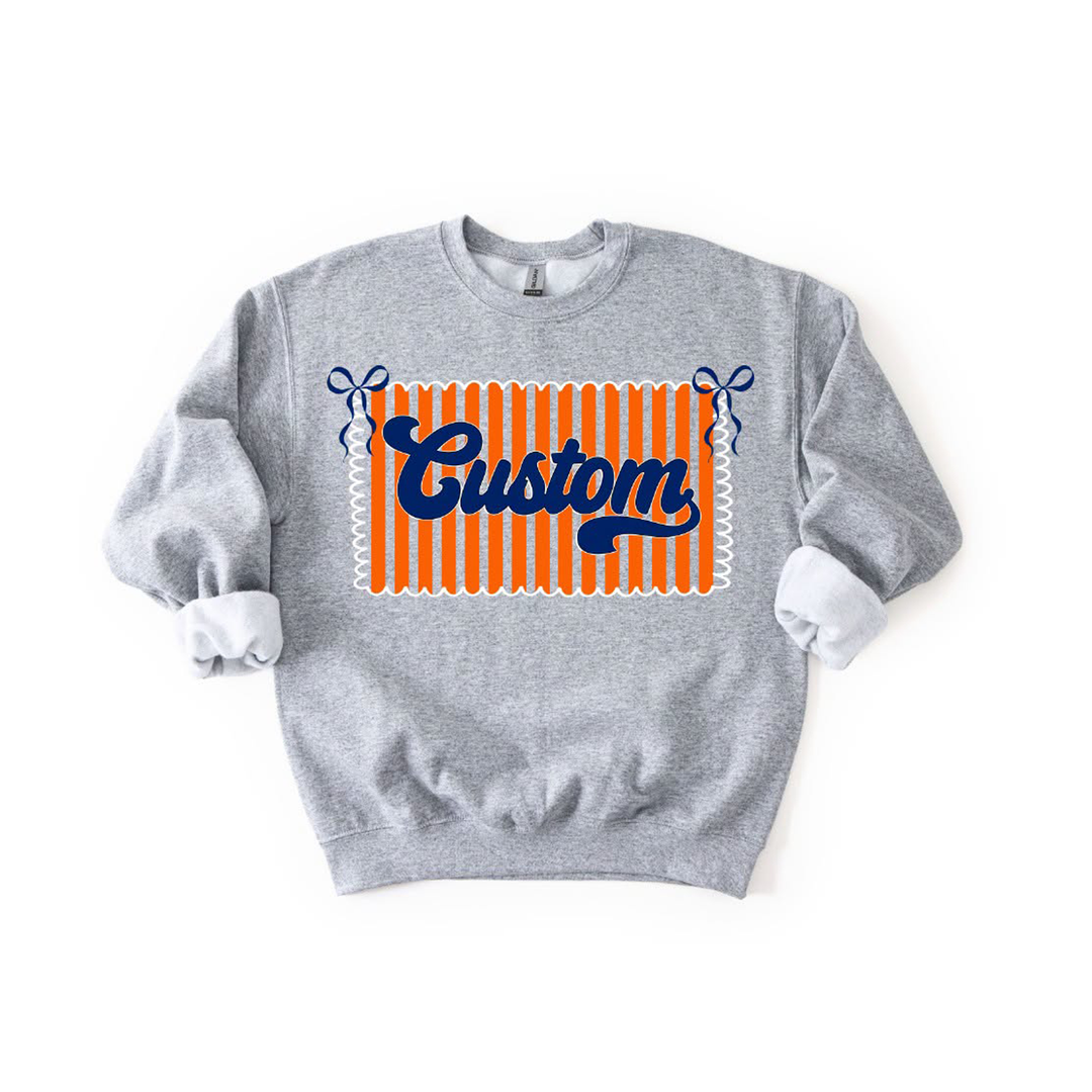 Retro Stripes and Bow - Customizable – DTF Transfer