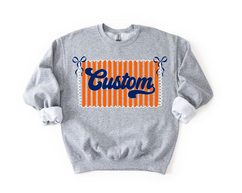 Retro Stripes and Bow - Customizable DTF transfer design