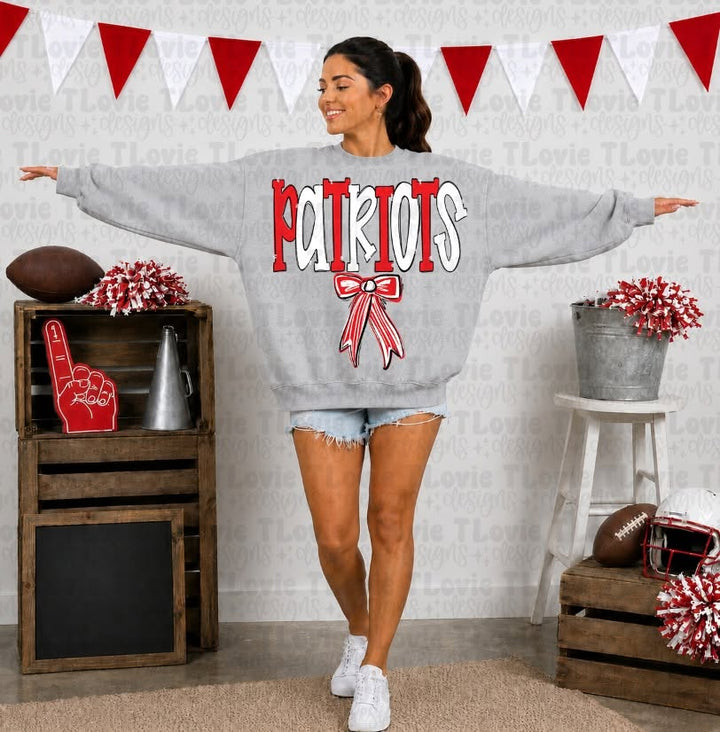 SPIRIT STACK BOW + TEAM NAME + CUSTOMIZABLE - COMPLETED CREWNECK - OVERSIZED FRONT PRINT