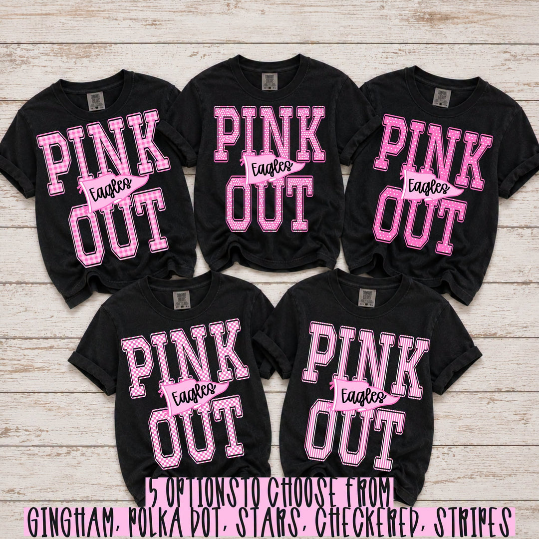 Customizable Pink Out pattern stack design with five pattern choices