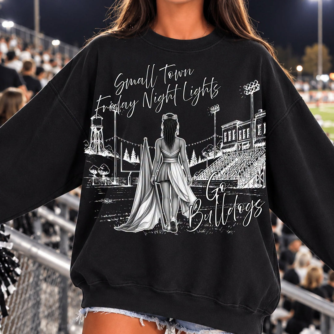 Customizable Small Town Friday Night Lights color guard design