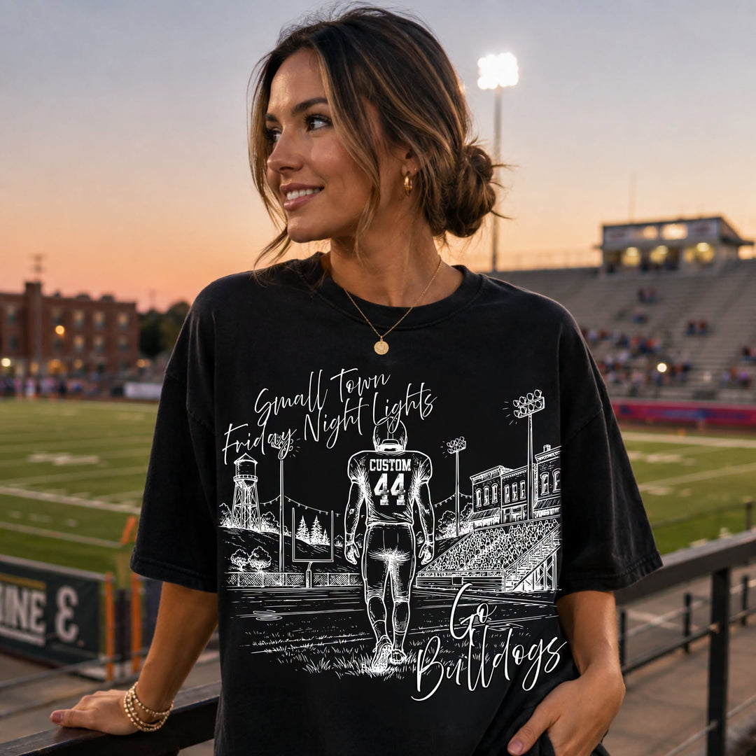 Customizable Small Town Friday Night Lights football player design