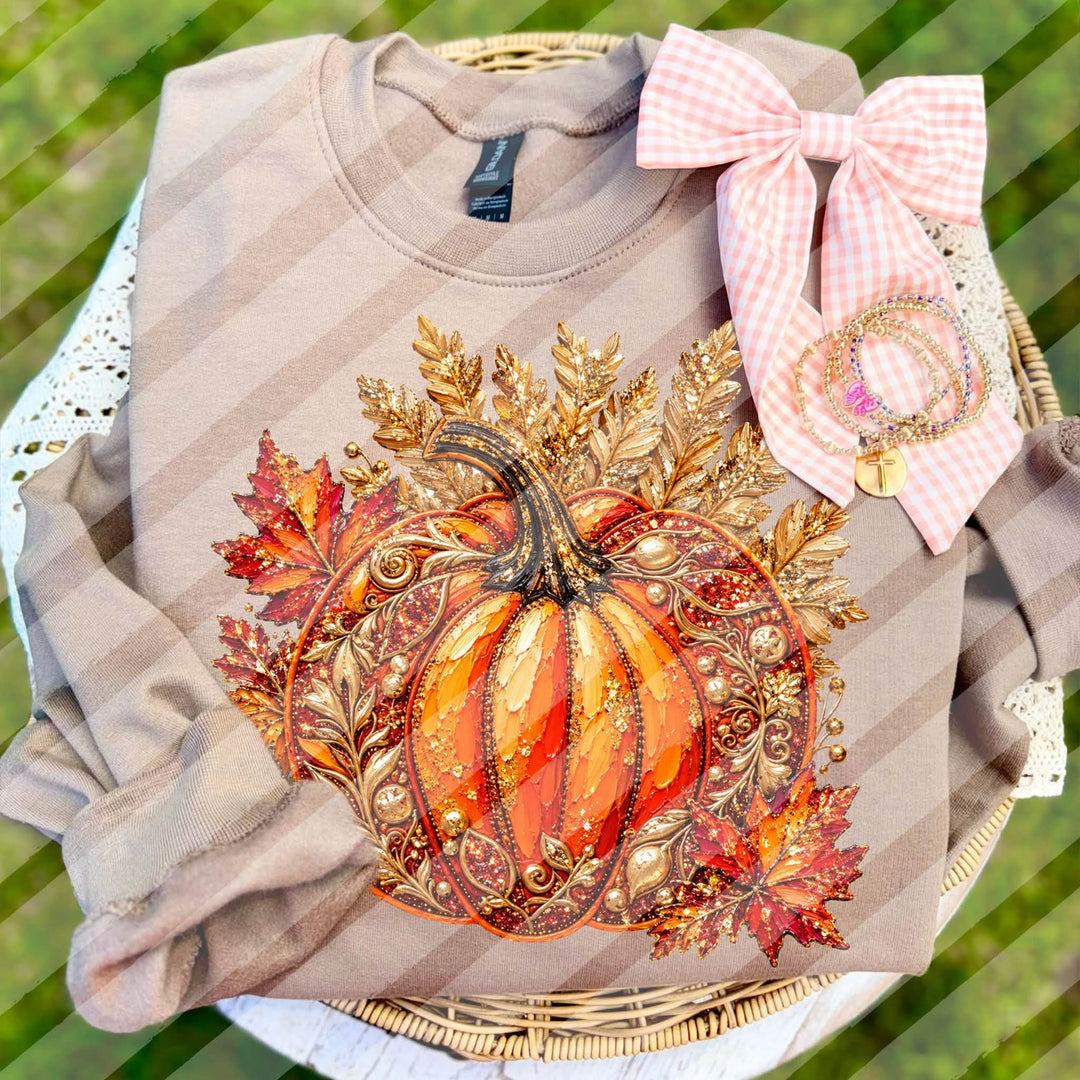 Faux Paint Fall Pumpkin DTF transfer mockup