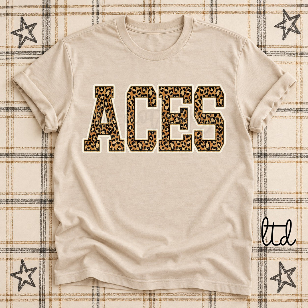 Aces Dark Leopard Mascots DTF transfer mockup