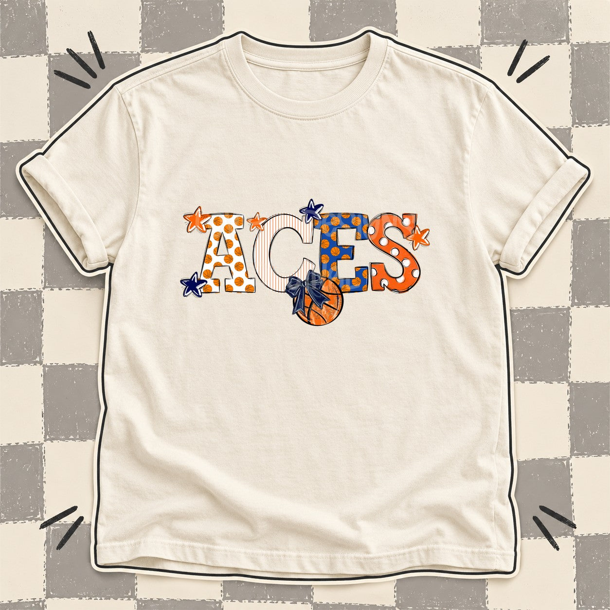 Mixed Doodle Basketball Mascots – Court Classic Aces design
