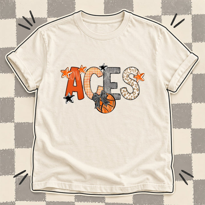 Aces Mixed Doodle Basketball Mascots – Hoops Houndstooth DTF transfer mockup