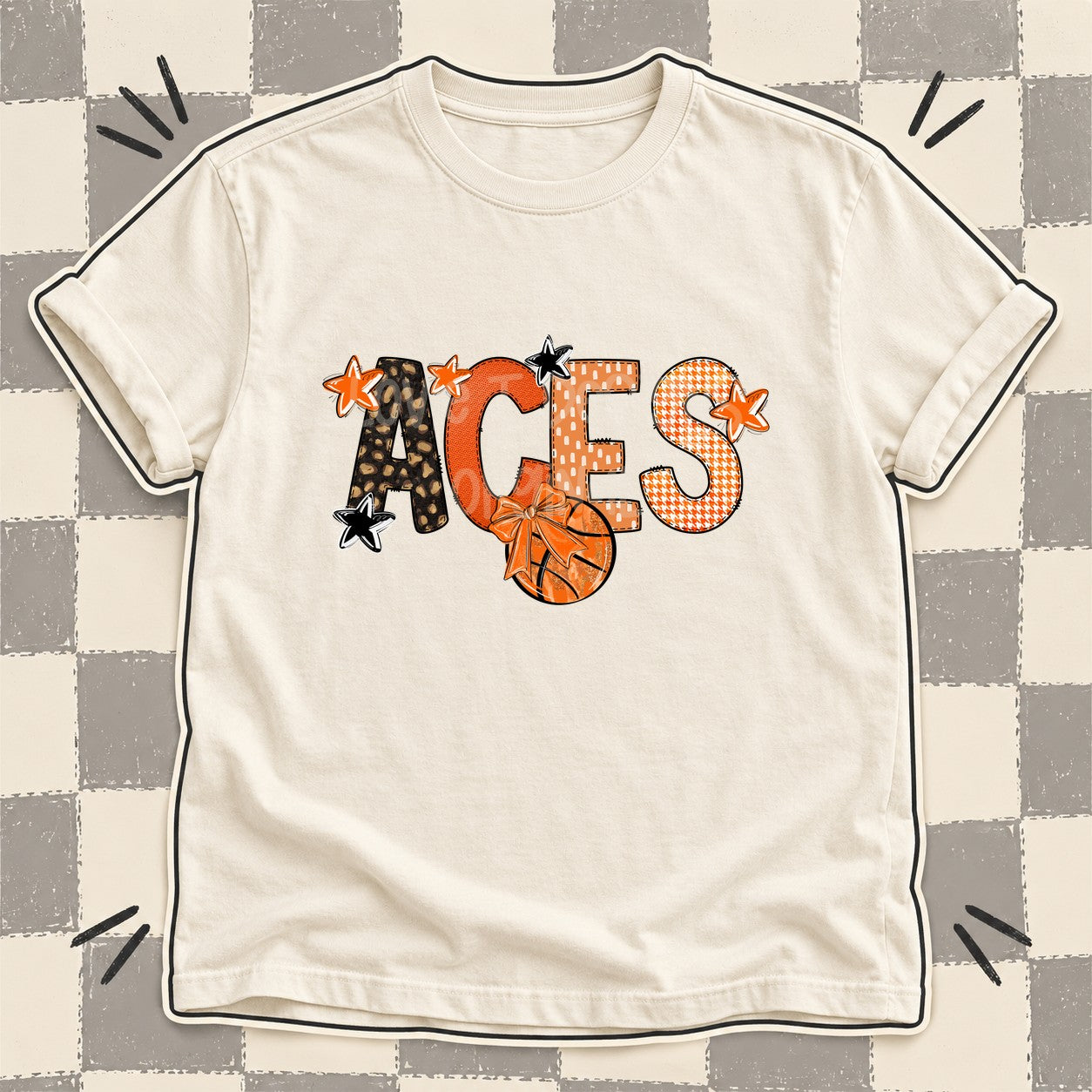 Mixed Doodle Basketball Mascots – Leopard Court Aces design