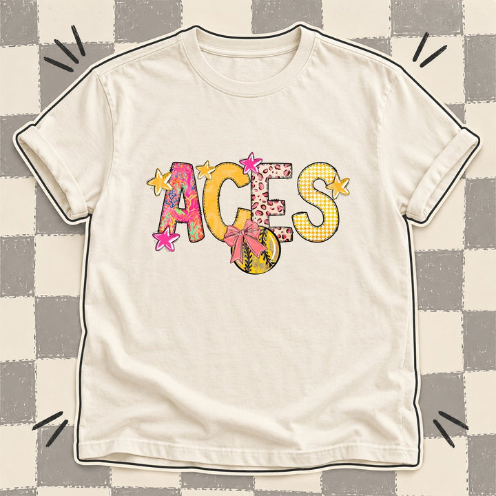 Aces Mixed Doodle Softball Mascots – Softball Brights DTF transfer mockup