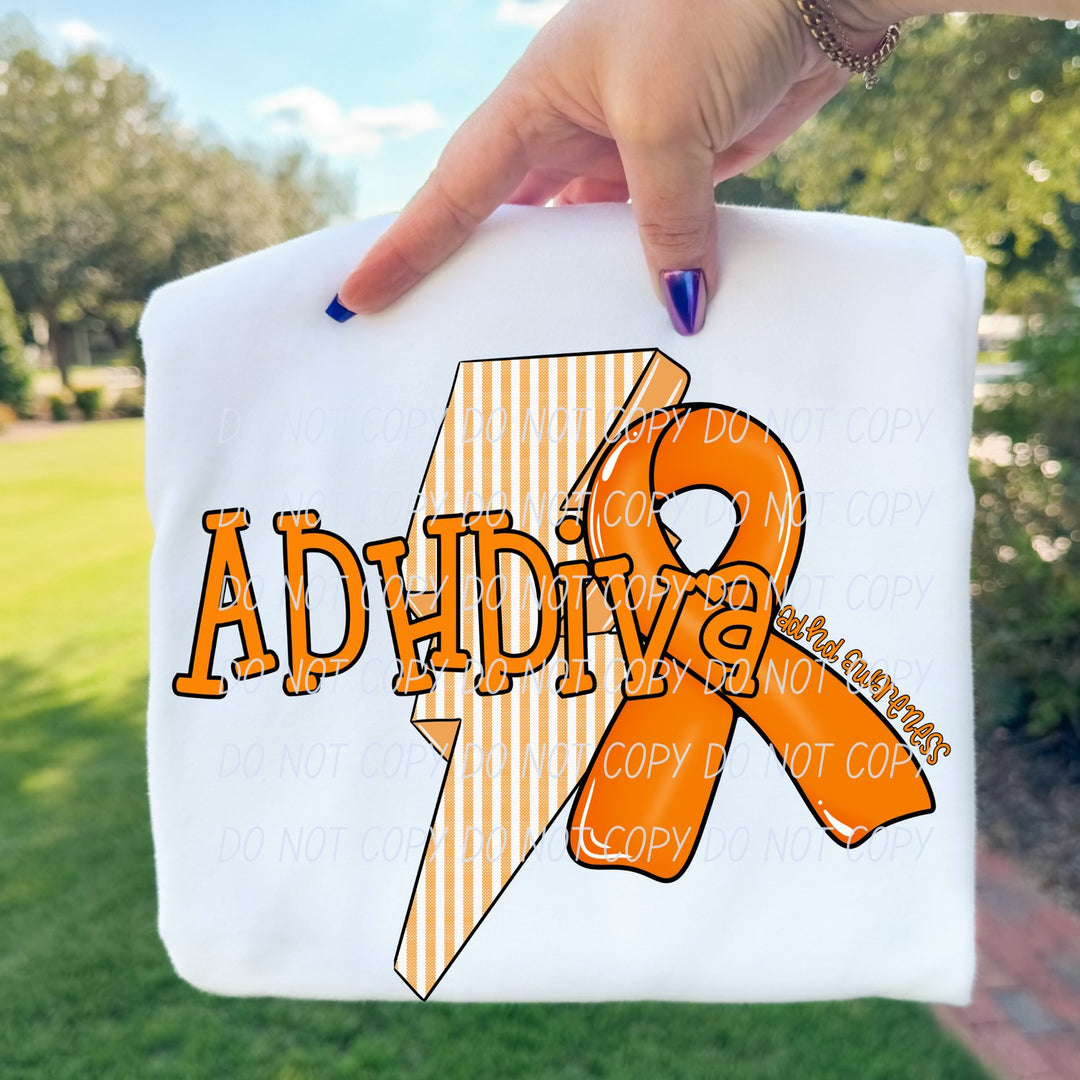 ADHDiva awareness DTF transfer mockup