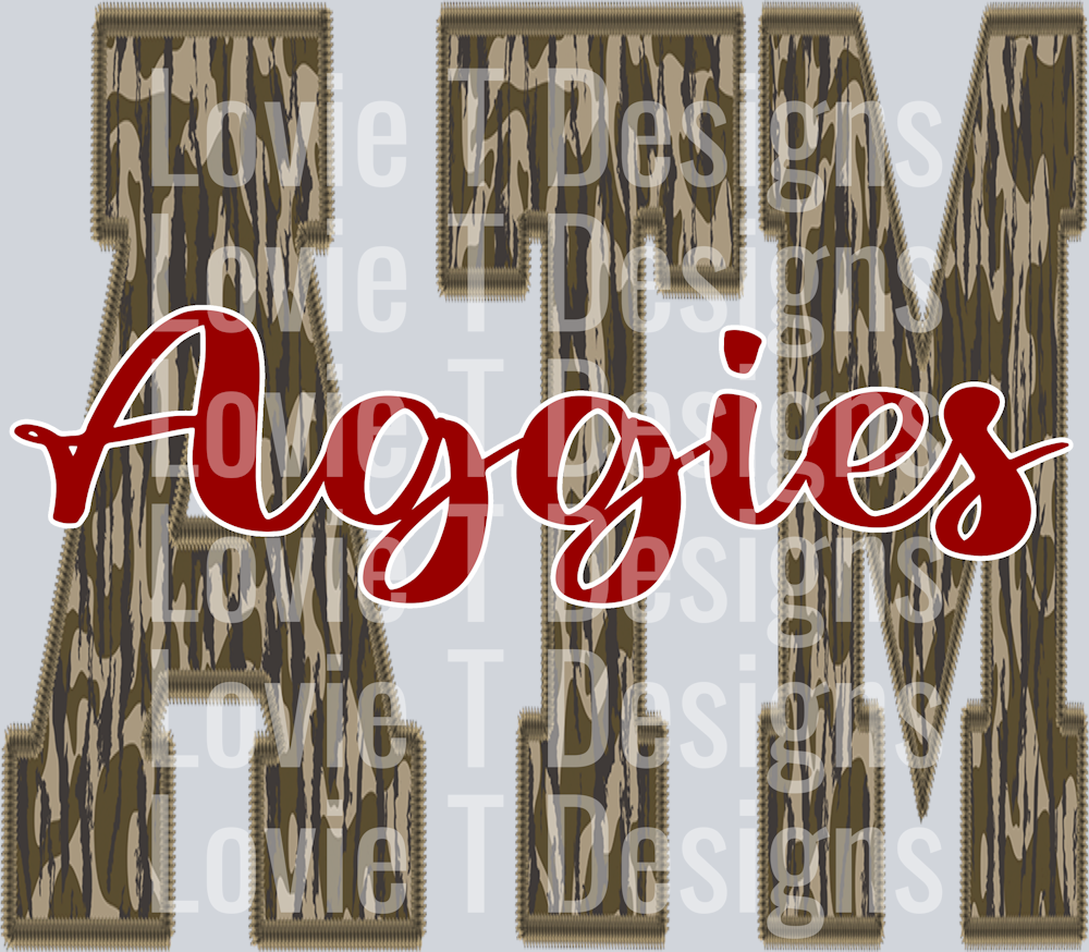 Aggies Woodland Camo Initials