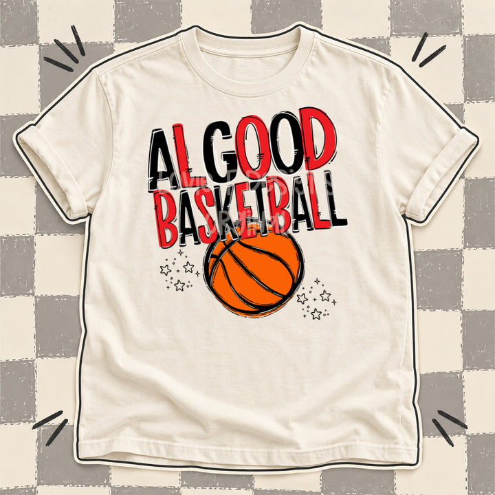 Algood Black Red Team Go Basketball Mascots DTF transfer