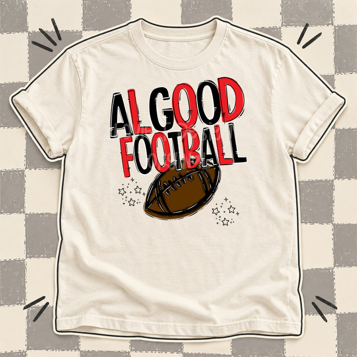 Algood Black Red Team Go Football Mascots DTF transfer mockup